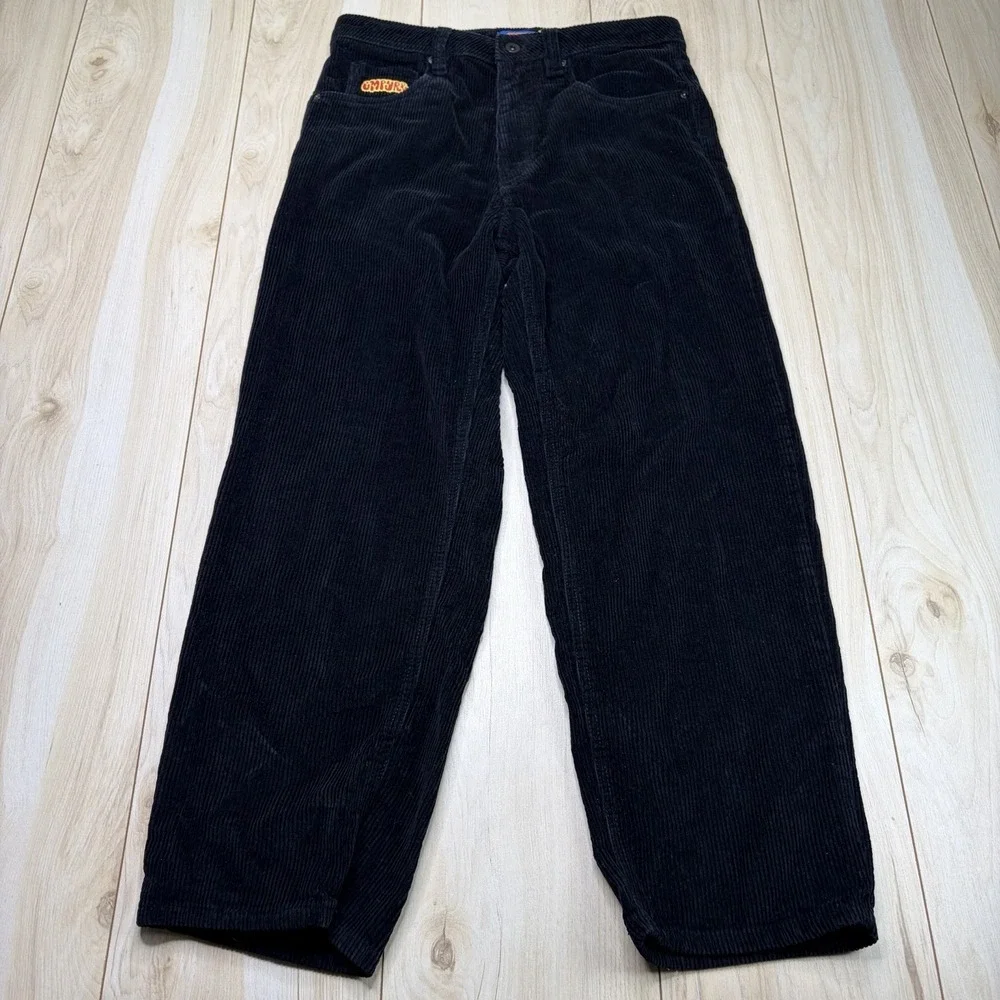 Empyre Corduroy Pants Mens Size 30x28 Baggy Straight Fitting Y2K Black Skate